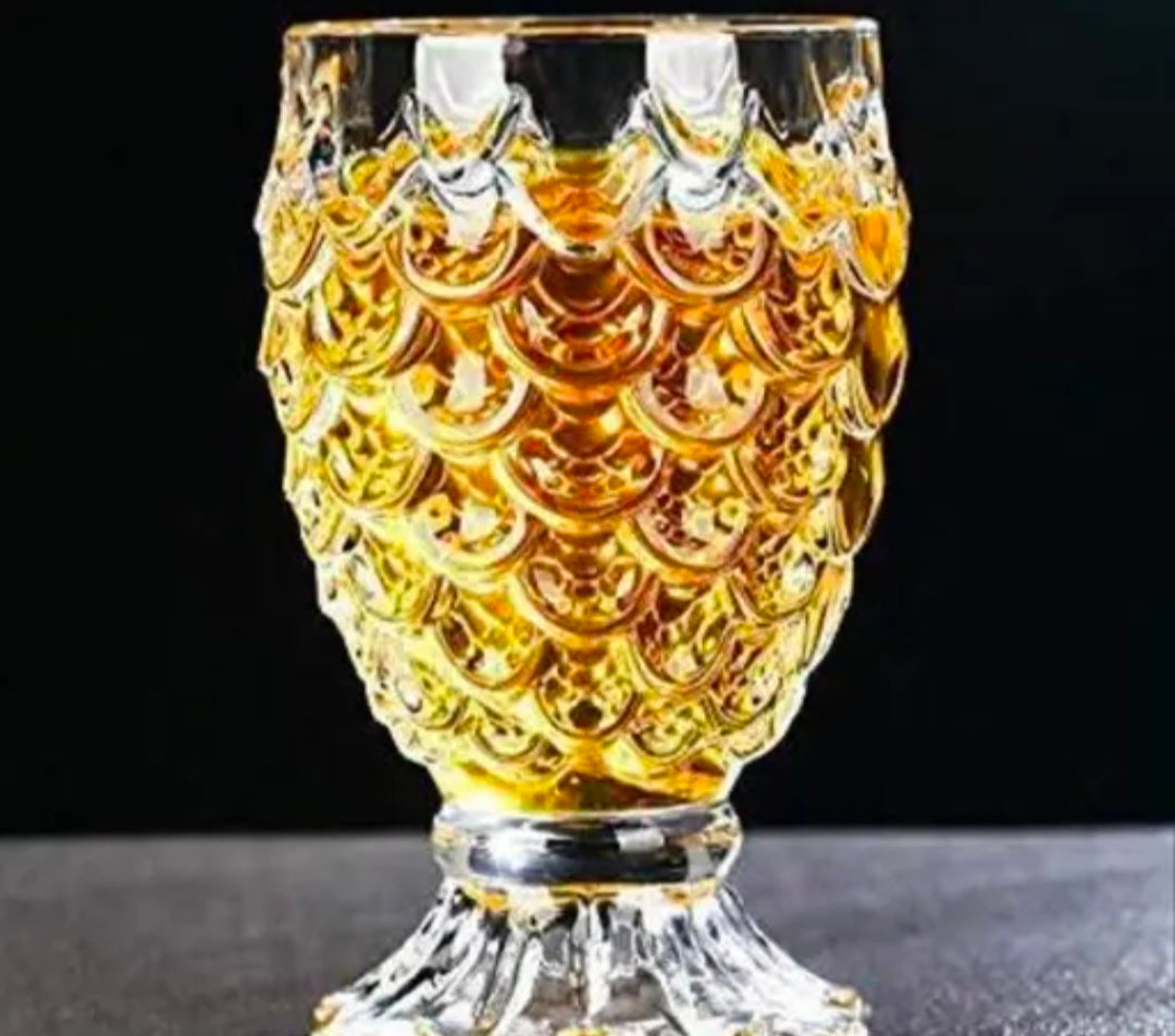 Royal Pine Crystal Cups & Diamond Scale Pattern Goblets